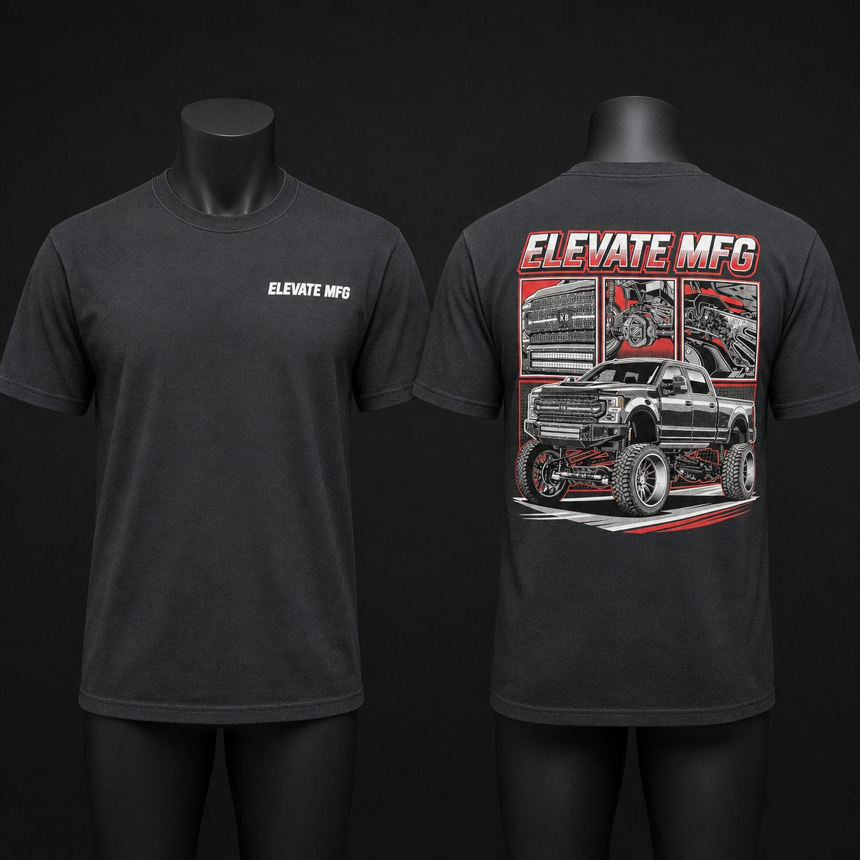 ELEVATE KB TEE on black mannequin